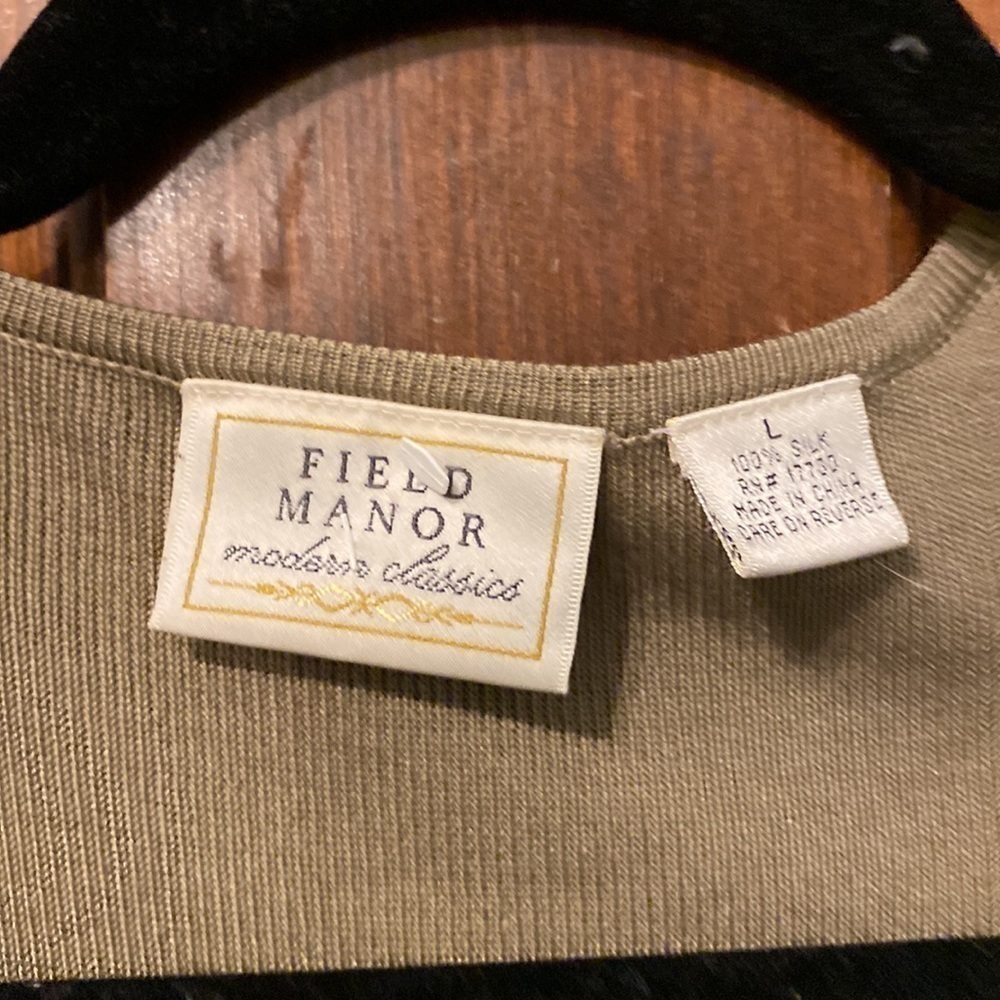 Vintage Field Manor Open Front Silk Cardigan Size L - Picture 3 of 6